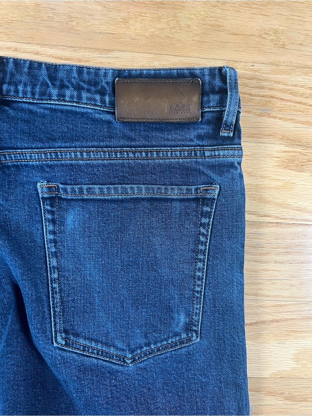 BOSS Hugo Boss Candiani Italian Stretch Straight Leg Blue Jeans 36x32 - Picture 12 of 15